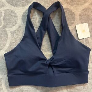 Oasis Twist Medium impact Navy Sports Bra